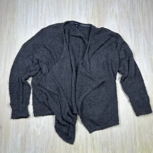 Beyond Yoga Gray Waterfall Draped Open Front Casual Cardigan Sweater Small